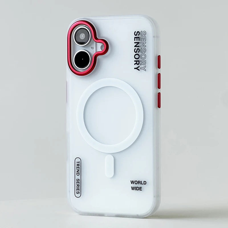 Capa Magnética Compatível com MagSafe para iPhone, Design Fosco, Antichoque, Proteção Blindada com Cobertura Metálica para Câmera