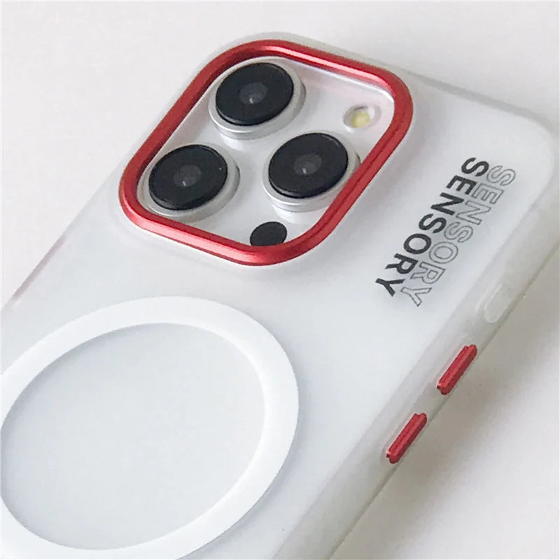 Capa Magnética Compatível com MagSafe para iPhone, Design Fosco, Antichoque, Proteção Blindada com Cobertura Metálica para Câmera