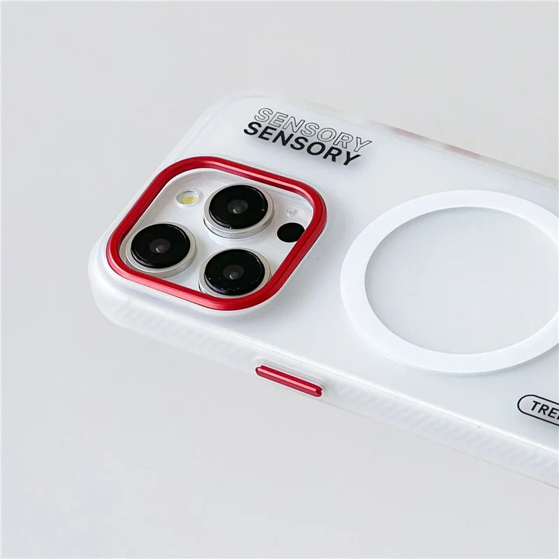 Capa Magnética Compatível com MagSafe para iPhone, Design Fosco, Antichoque, Proteção Blindada com Cobertura Metálica para Câmera